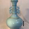 QingQianlongLightBlueGiltEarVase